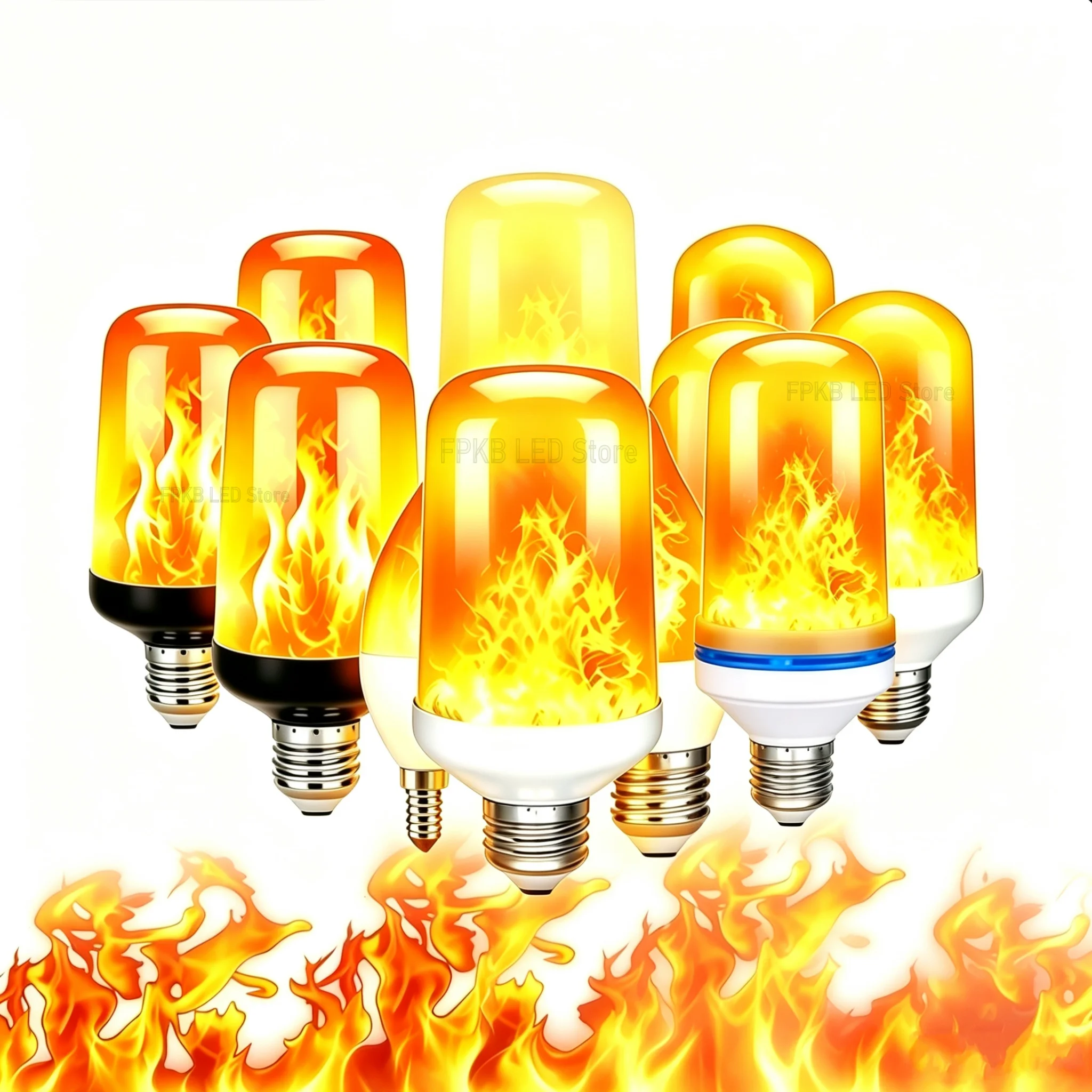 LED Flame Effect Light Bulb with 4 Modes for Festive Decor and Ambiance