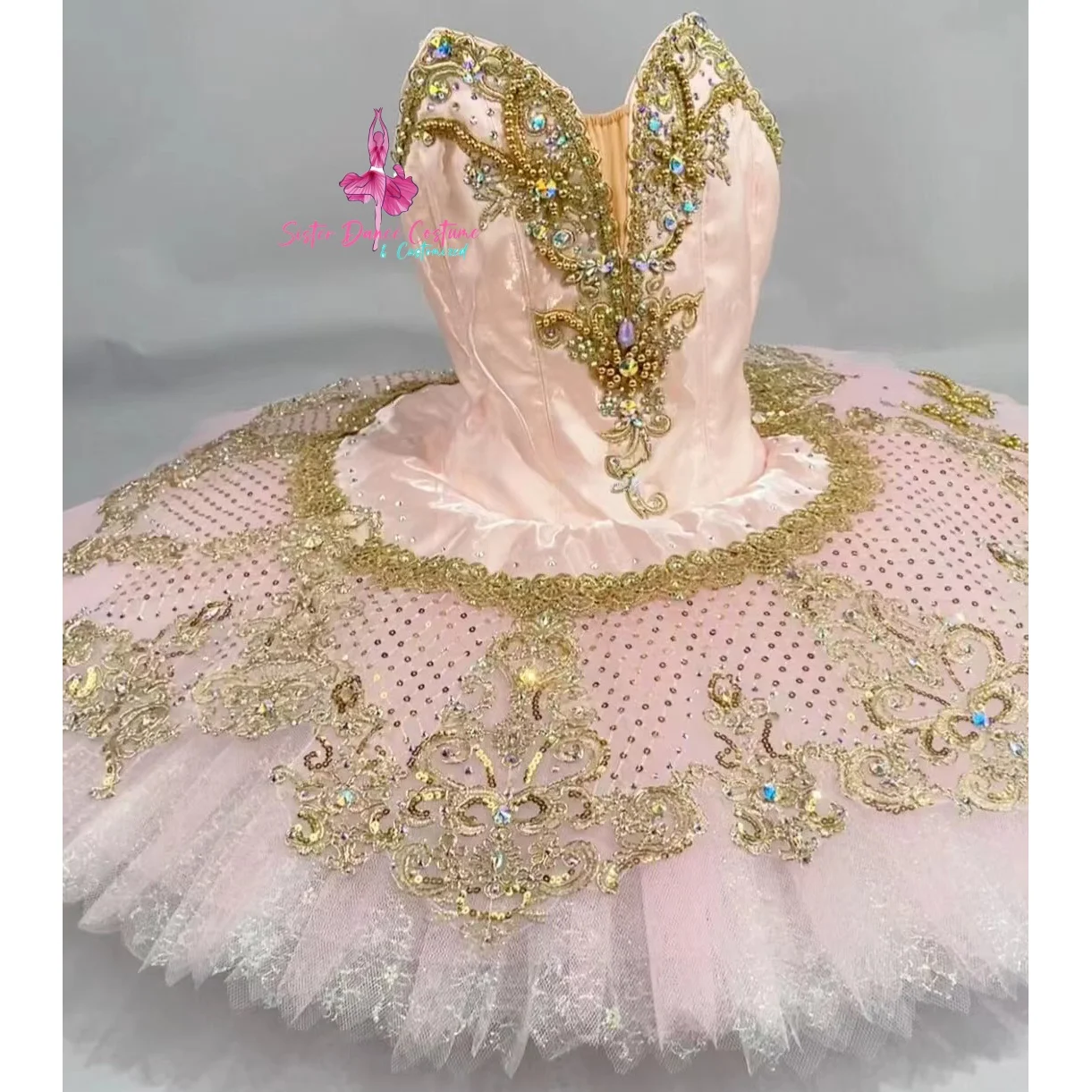 

2024 New Sleeping Beauty Variations tutu High-end private custom adult pink professional competition dress women's costume