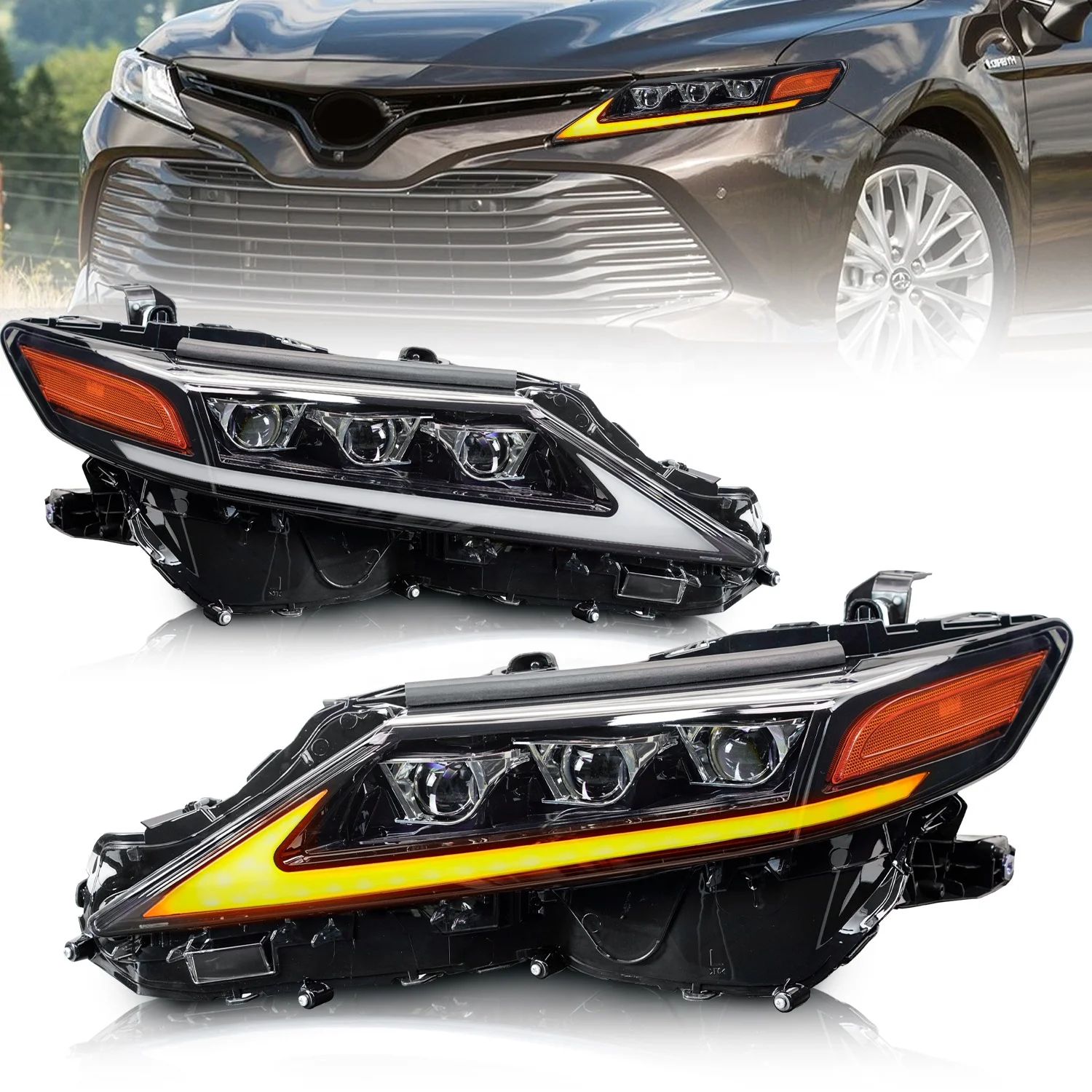 

Archaic factory new For Camry Headlights Led Headlamp Projector For 2018-2021 Toyota Camry Headlight Xv70 L/ Le/ Se/ Xse/ Hybrid