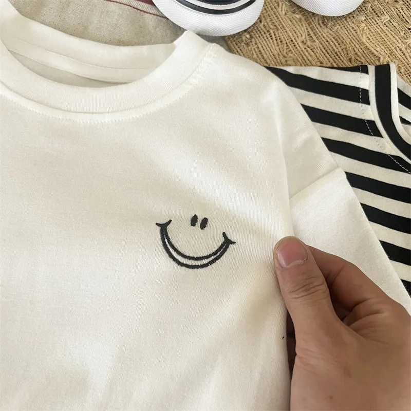 Boys Cotton T-shirts 2-8 Years Casual Soft Long Sleeve Smile Tee Summer Kids t shirt,cotton t shirt,kids t shirt