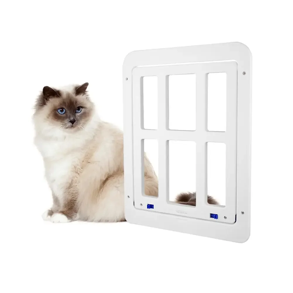 Pet Dog Cat Door Safe Lockable Magnetic Screen Window Gate House Enter Freely Door for Home Easy Install Pet Supplies