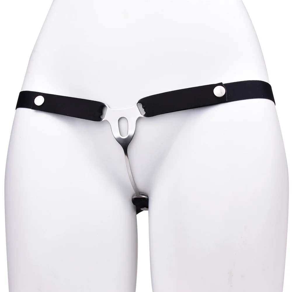 UNMZ Male Erotic Toys Stainless Steel Imitation Cage Sheet Flat Negative Negative Chastity Lock Belt Set Hidden Penis Sissy COS