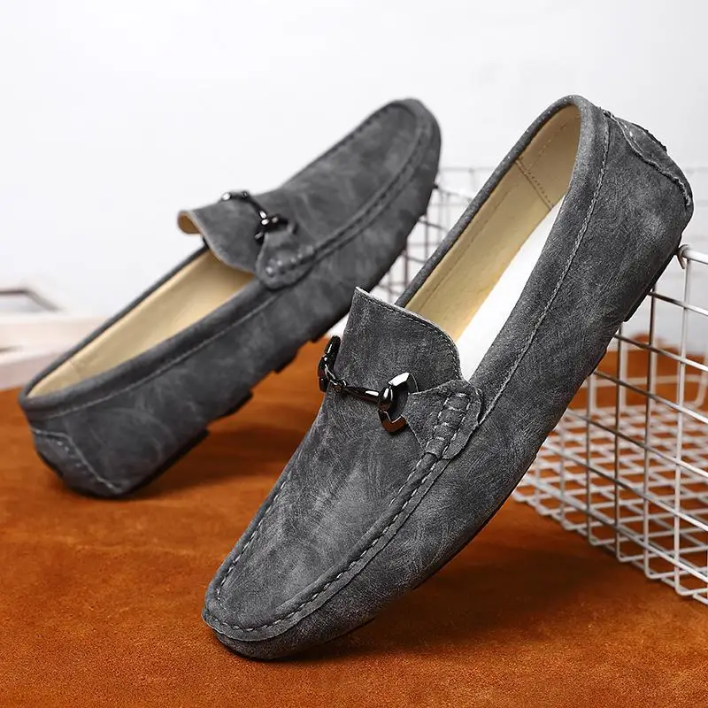 

Men's Shoes Genuine Leather 2023 Spring New Slip-on Driving Peas Shoes Summer Flat Heel Business Formal Wear British Leather Sho