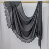 Hijab Ramadan en Rayonne, Coton et Modal, avec bordure en dentelle, Turban respirant, Châle uni en coton, Foulard pour femmes