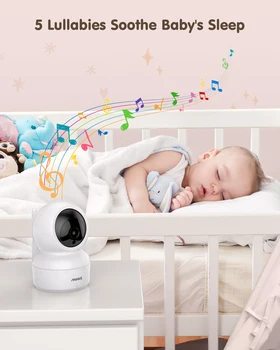 ANNKE 1080p 5 Inch  HD Video Baby Monitor with Camera 2.4G Wireless 2X Zoom Night Vision Surveillance Security Camera Babysitter 5