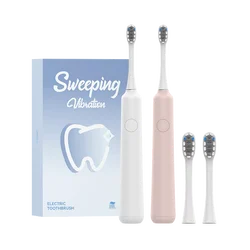 Sonic Vibration Electric Toothbrush with 3-Gear Settings and USB Charging - IPX7 Waterproof for Enhanced Personal Care (Couple set)