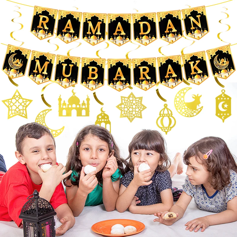2025 Eid Mubarak Decor Banner Ramadan Mubarak Banner Kareem Ramadan Decoration for Home Islamic Muslim Party Eid Al Adha