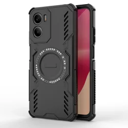Heat Dissipation Magnetic Shockproof Protective Case with Matte Finish - Motorola Moto E15 (DJ- Black)