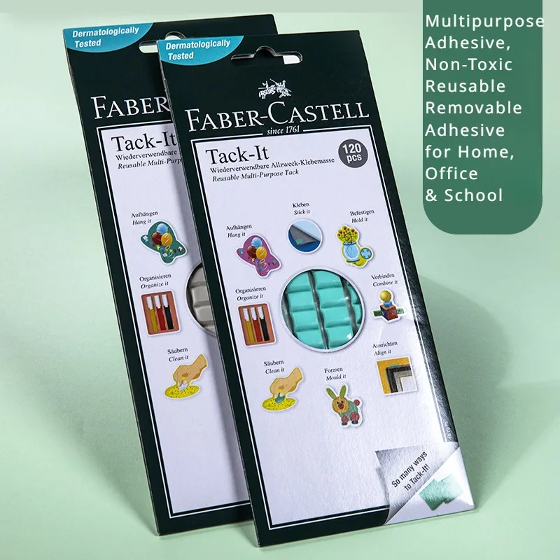 90Pcs Faber Castell Tack-It 다목적 접착제 Tacky Putty, 가정, 사무실 및 학교용 무독성 재사용 가능 및 탈착식 접착제