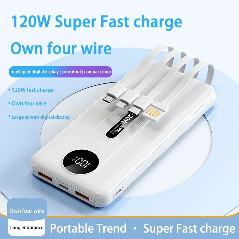 120W 200000 Batteria esterna di alimentazione mobile con ricarica super veloce Power Bank ad alta capacità mAh per iPhone Samsung Huawei Nuovo 2025 - immagine 5