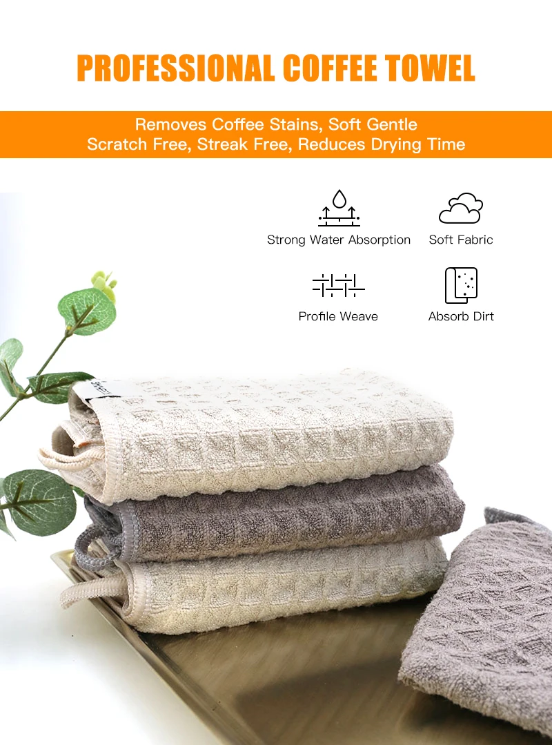 Description Picture 5 of itemCoffee Towel Portable Coffee Bar Barista Cleaning Towel Super Absorbent Cloth Coffee Machine Steam Wand Barista Accessories