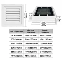 ตะแกรงระบายอากาศอะลูมิเนียมอัลลอยด์แบบใหม่ รูปทรงสี่เหลี่ยม พร้อมตะแกรงตาข่ายสำหรับระบายอากาศกลับ สีขาว สำหรับผนังภายนอก 6