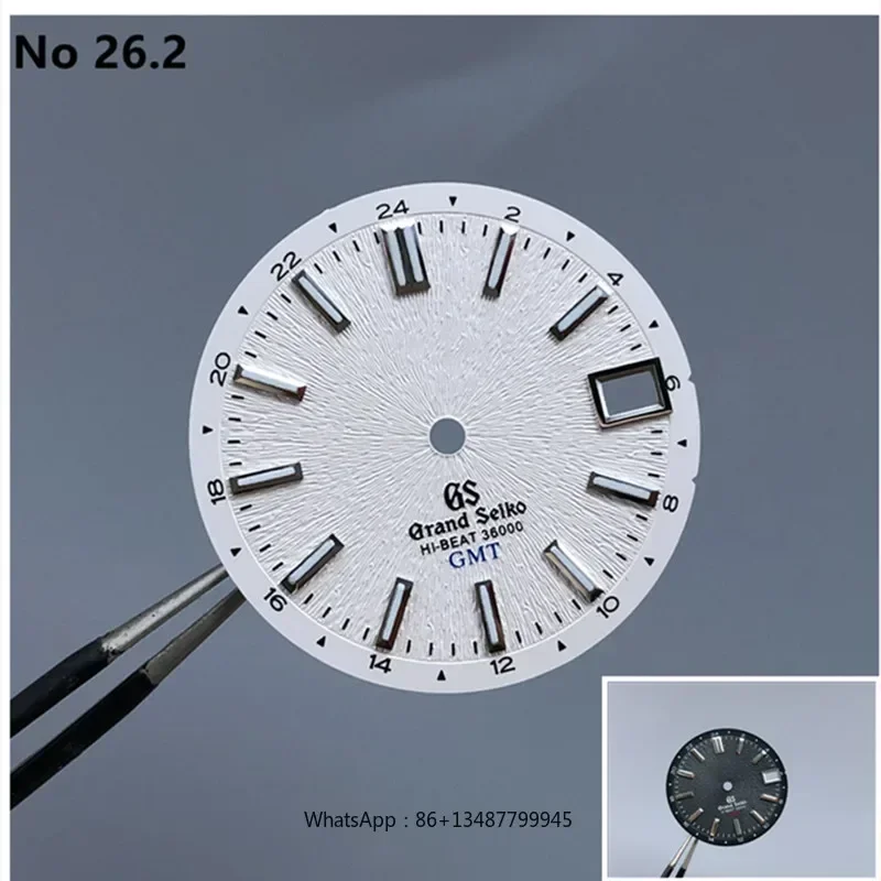 No 26 white black Snowflake style GMT dial suitable for NH35 DIAL 28.5MM with s fit japan movement