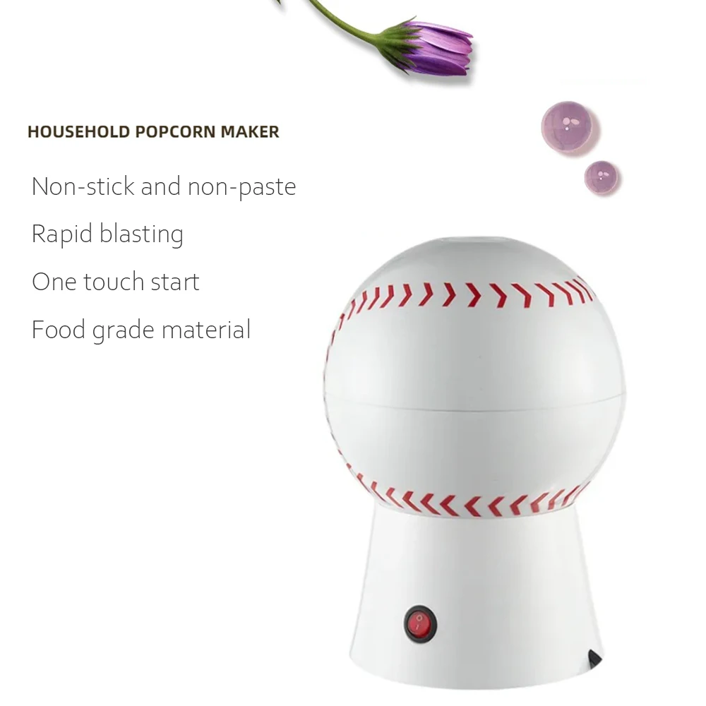 Home Mini Popcorn Maker SM-1896 Baseball Popcorn Maker Mini Popcorn Maker Fully Automatic Hot Air 4