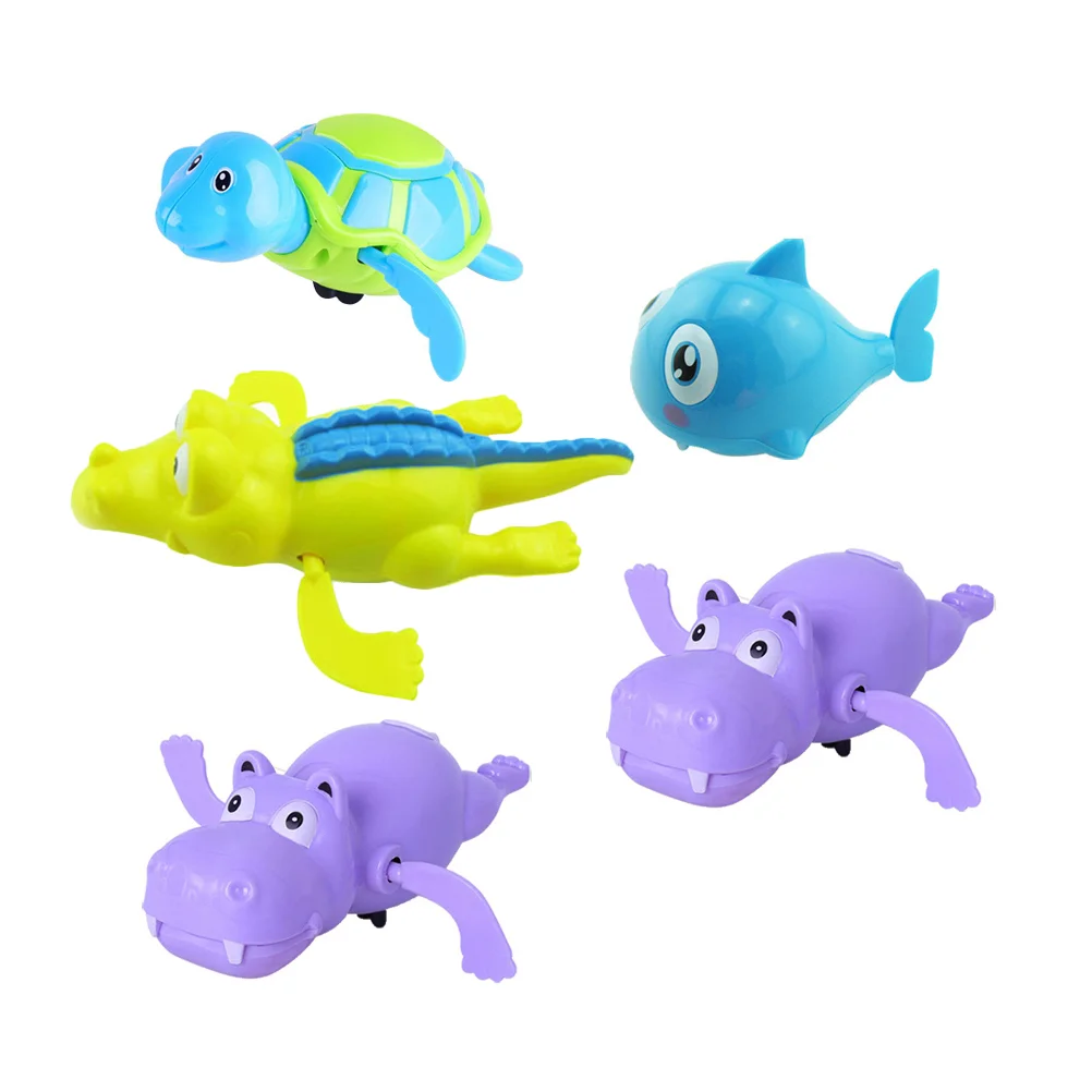 

5PCS Kids Bathing Toy Kit Cartoon Clockwork Bath Toys Lovely Animals Swimming Toy Funny Bathing Clockwork Play Toy Mini Water