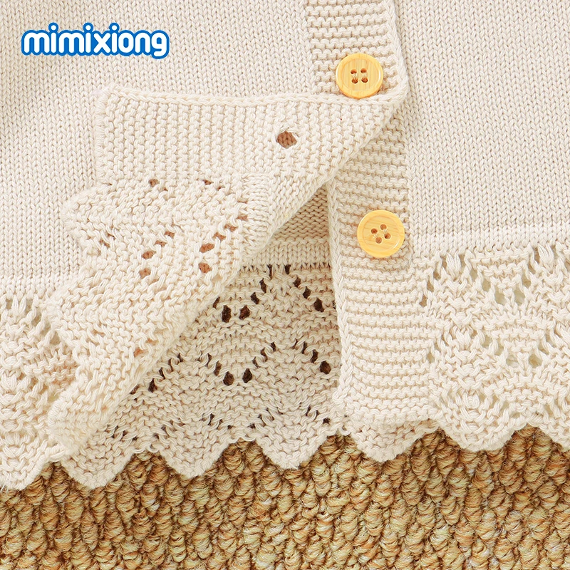  스웨터 가디건 겨울 솔리드 풀 슬리브   여아 니트 재킷 및 코트 1-9M  니트웨어 아동 상의