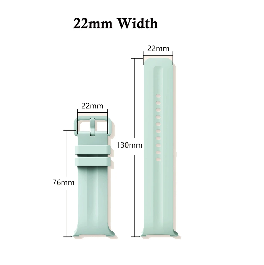 Enhanced Silicone Sports Watch Band - Universal Fit, 22mm Strap for Classic and Modern Smartwatches