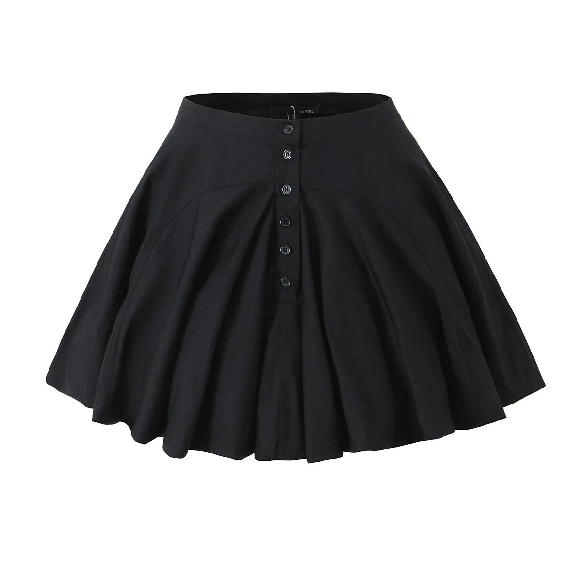 

Women Alaïa High-Rise Ruffled Ballet Button Up A-line Mini Skirt Black White