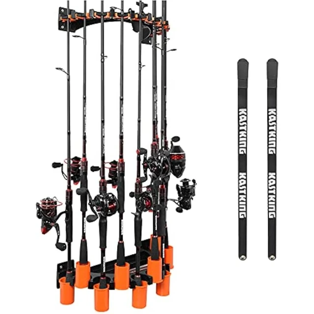 KastKing V10 Rod Rack with Line Spooling Station, Wall Mounted Fishing Rod/Combo  Rack,Holds 10 Combos,Fishing Line Spooling Tool - AliExpress