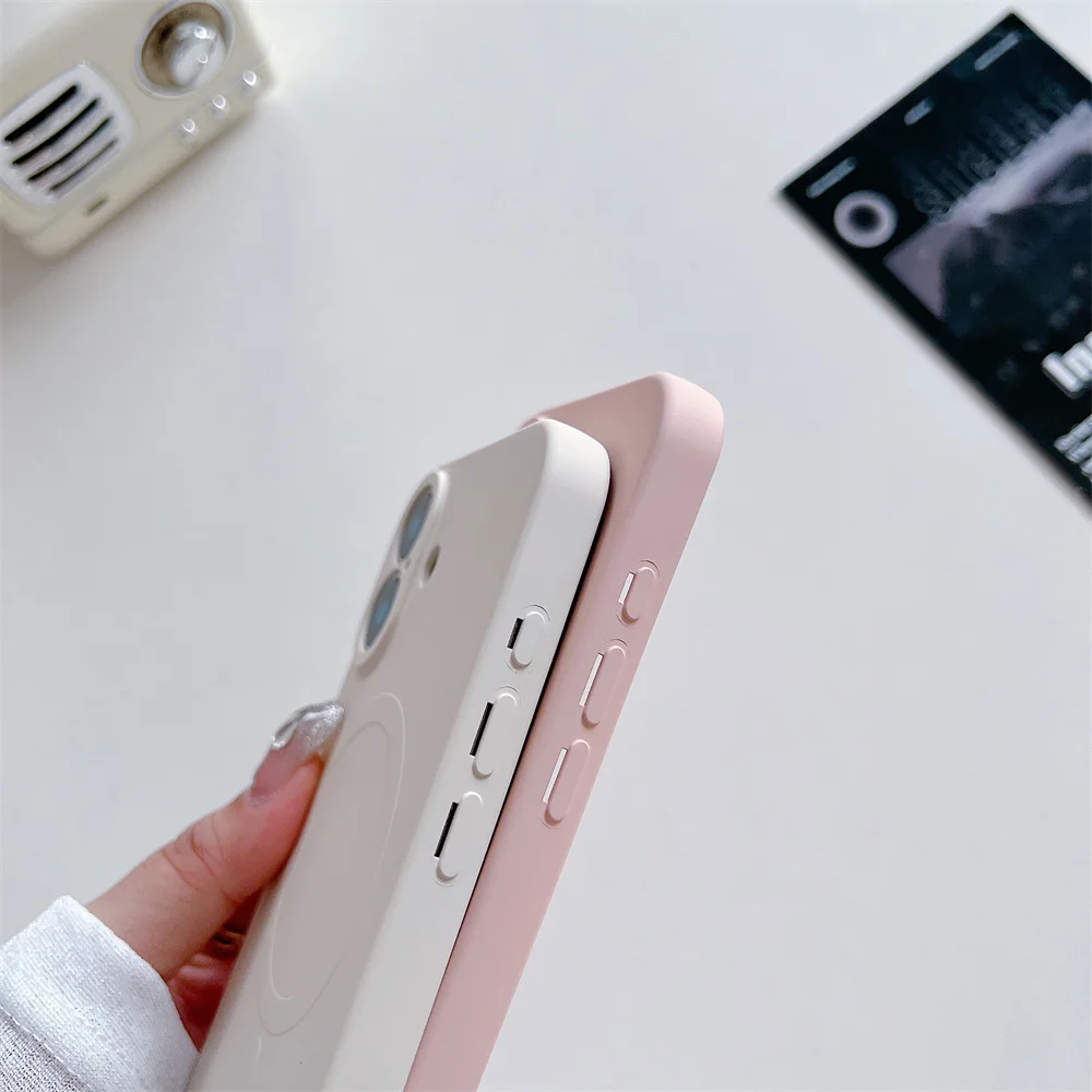 Magnetic Soft Shockproof Ultra Slim Liquid Silicone Phone Case