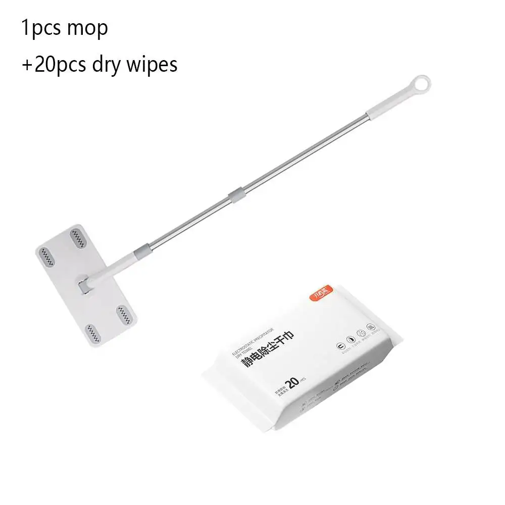 UNTIOR All-in-One Disposable Dust and Hair Removal Mop with Electrostatic Cleaning Papers