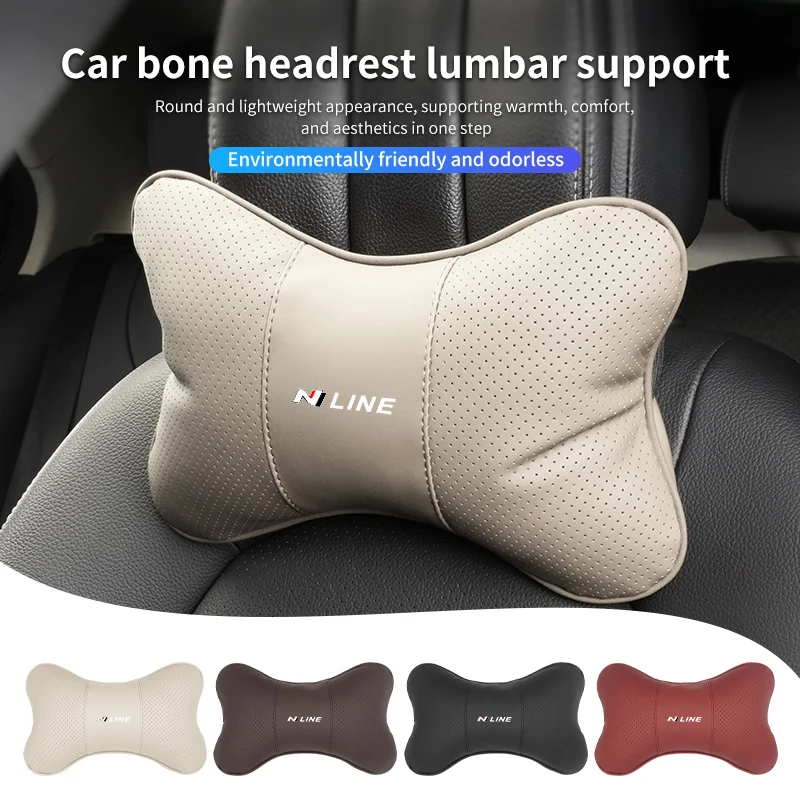 Car Headrest Lumbar Support Cushion Memory Foam Back Pillow For Hyundai N LINE i30 i20 Sonata Accent Tucson Elantra Azera