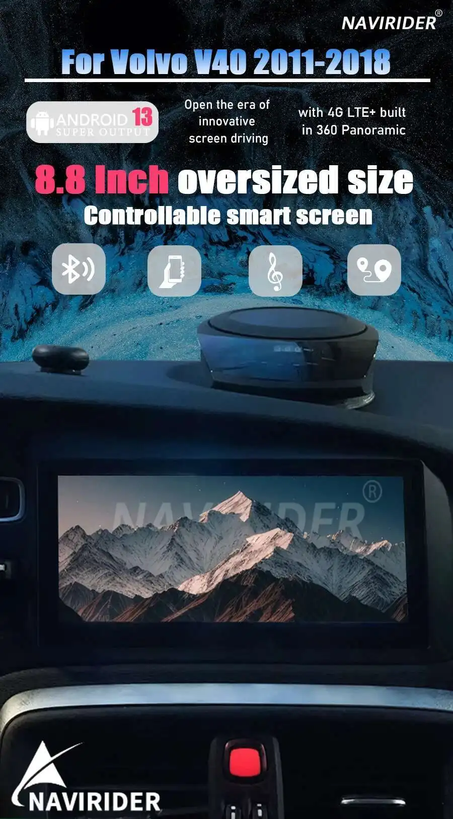 8.8" Android 13 Car Stereo Radio For Volvo V40 2011-2018 Multimedia Video Player
