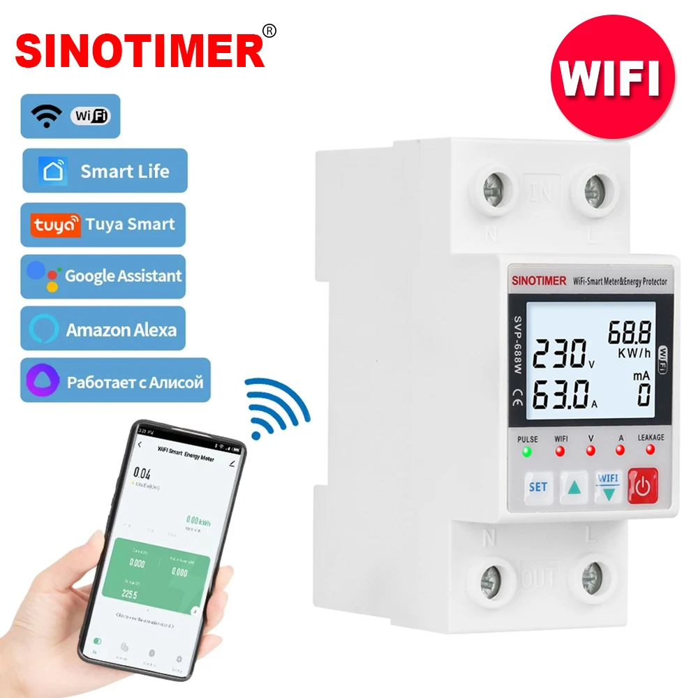 18mm Single Phase Digital Timer Switch Remote WiFi Smart Light Control  Switch Programmer with Energy Monitoring AC 110V 220V 16A - AliExpress