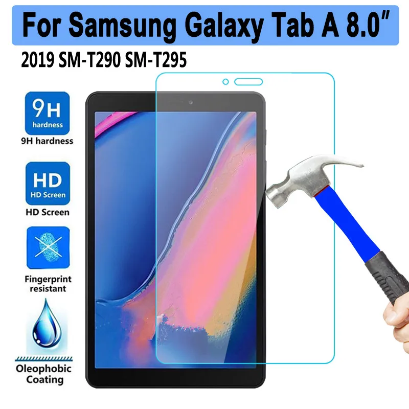 

9H Tempered Glass For Samsung Galaxy Tab A 8.0 in 2019 SM-T290 T295 T297 Screen Protective Film Anti-Scratch 2.5D Tempered Glass