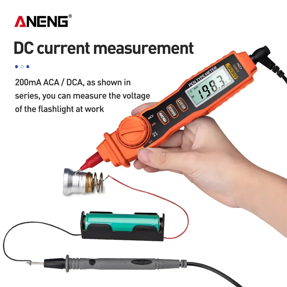 ANENG A3002 4000 Count Digital Multimeter Pen Type Non Contact Meter AC/DC Voltage Tester Resistance Continuity Electrician Tool digital multimeter multimeter tester