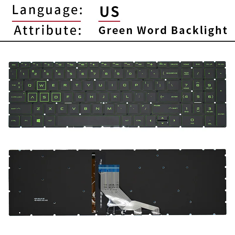 Teclado Portátil Russo Original dos Eua ru para hp Pavilion 15-da 15-db 15-ec 15-cs 15-df 15-cr 17-por 15-dx 15-dw Tpn-c135 Tpn-c136 - Imagem 3