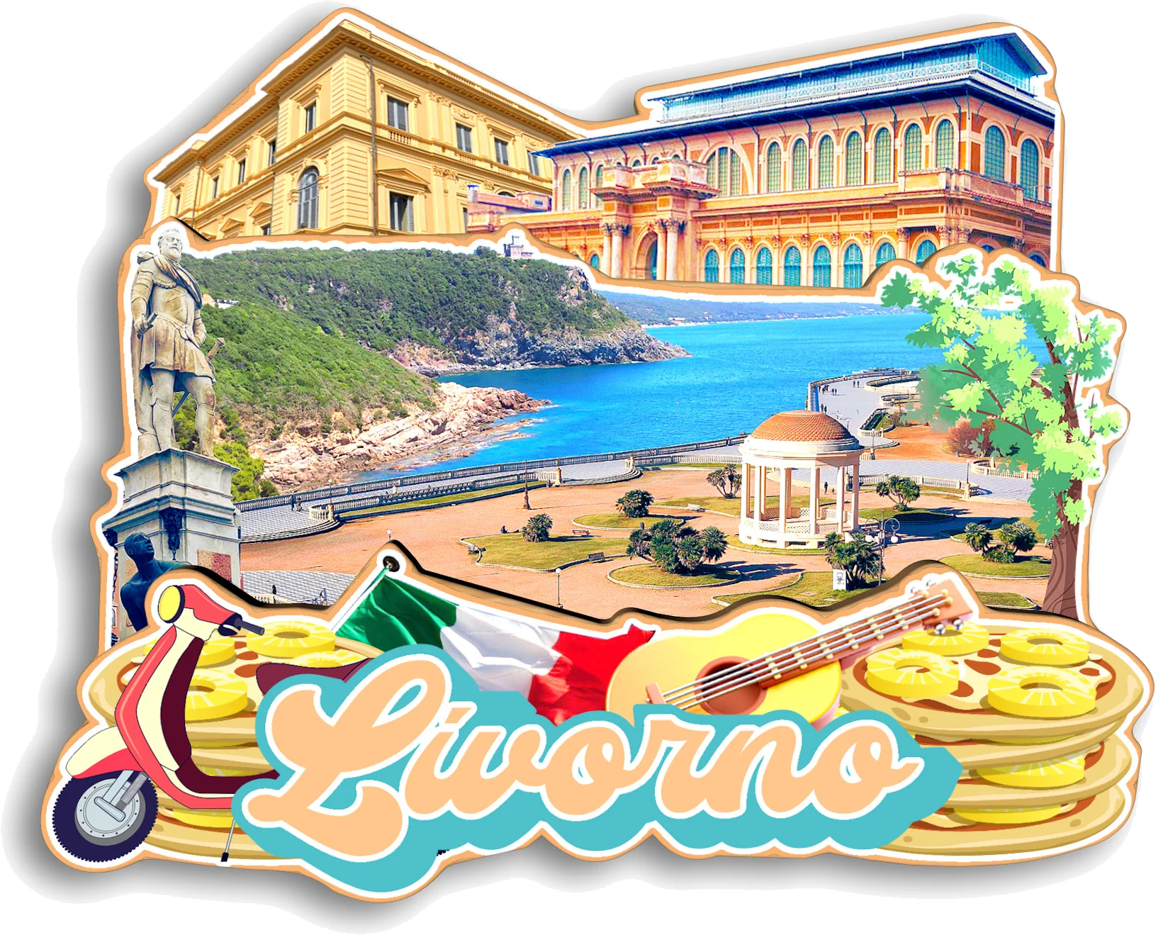 Bergamo Lucca Parma Modena Messina Livorno Matera Pescara Ferrara Italy Fridge Magnet Travel Souvenir Gift