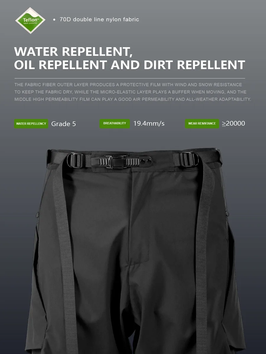 Reindee lusion 22ss Functional structural loose pants waist adjustment 3d cut design nylon techwear gorpcore