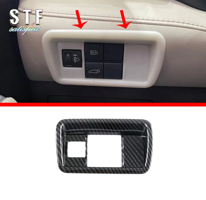 

Carbon Fiber Style Interior HeadLight Switch Control Cover Trim For Toyota Highlander XU70 2021 2022 Car Accessories Stickers W4