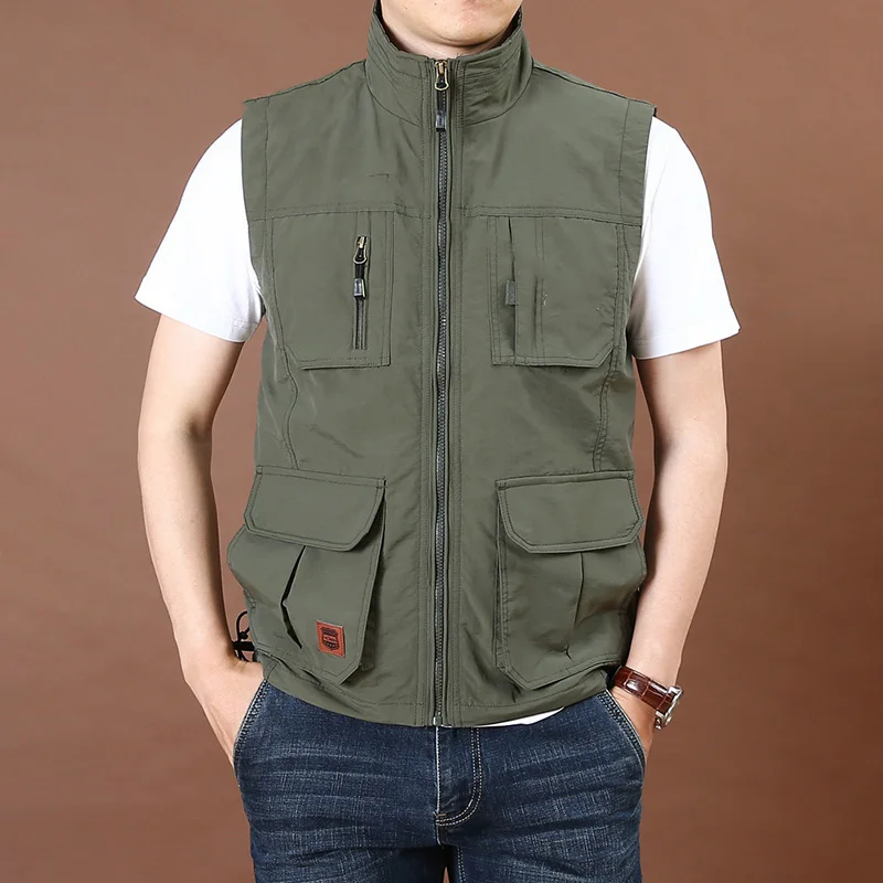 

Summer Vest Mesh Men Sleeveless Jacket Men's Clothing Free Shipping Male Jackets Camping MAN Work Clothes Motorcyclist Hunting