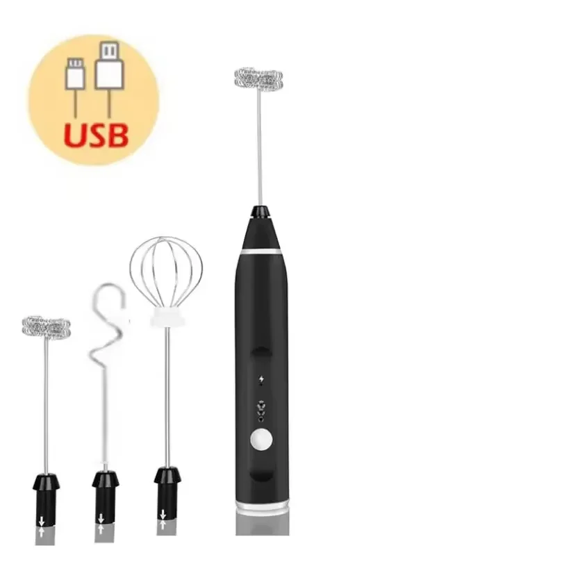 USB Rechargeable Mini Electric Milk Frother and Whisk Mixer