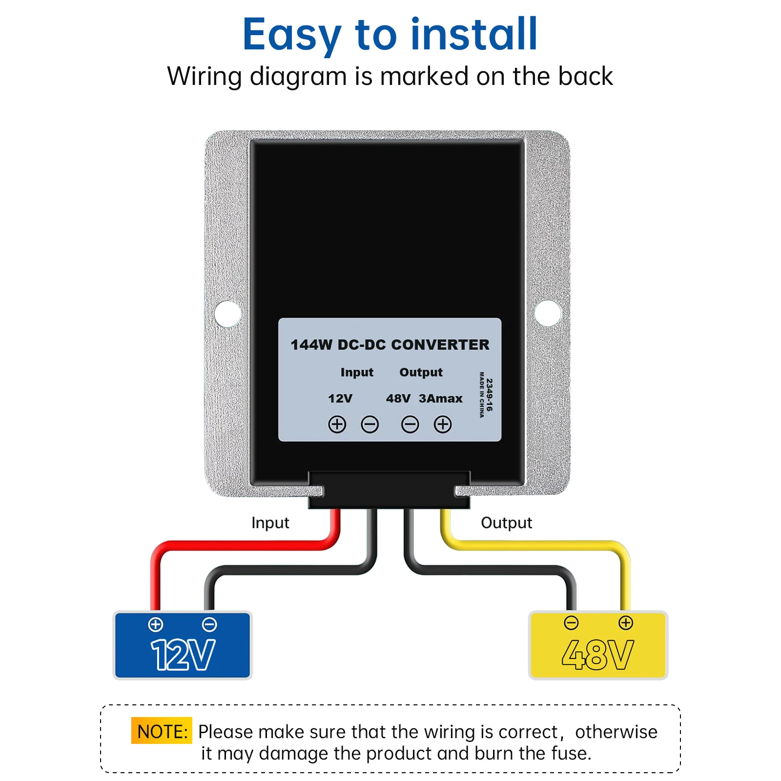 Edup-conversor e Regulador de Voltagem para Injetor Poe 150w Acessórios Starlink de Carro 12v a 48v 3a Transformador de Potência 144w - Imagem 5