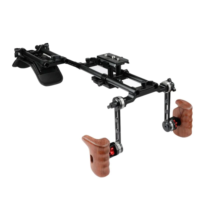 Pro Camcorder Shoulder Mount HDSLR Camera Support Rig With ARRI Rosette Handgrip