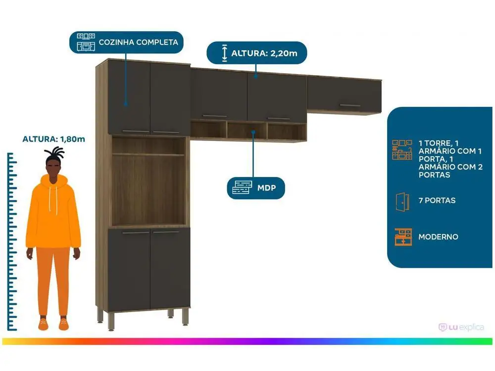 Cozinha Compacta Luciane Suíça 7 Portas 2