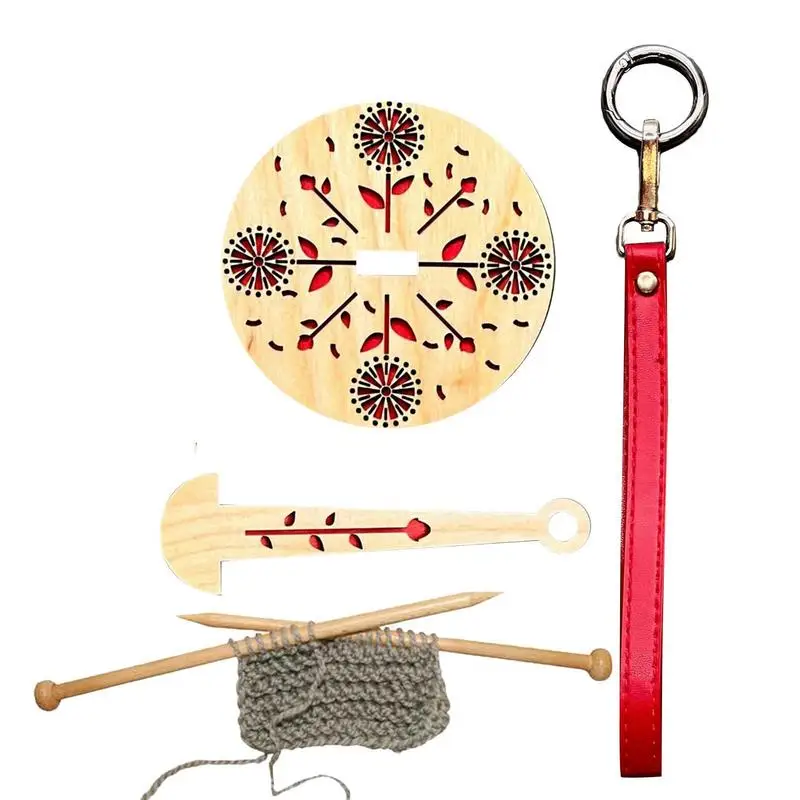 Wooden Yarn Holder With 360° Rotating Arm & Wrist Strap - For Knitting & Crocheting (Black Walnut)