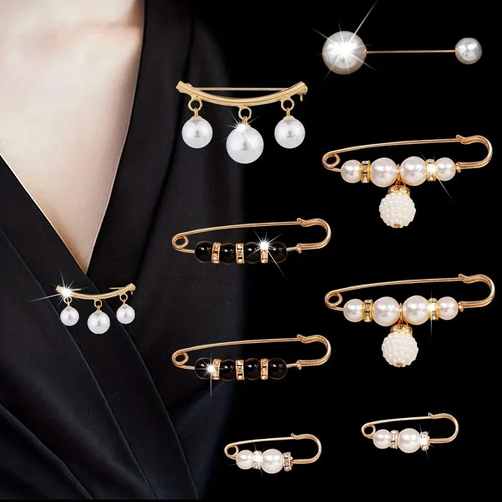 Clothing Brooch Women's Metal Leak Proof 8-Piece Set Flip Corset DIY Accessories