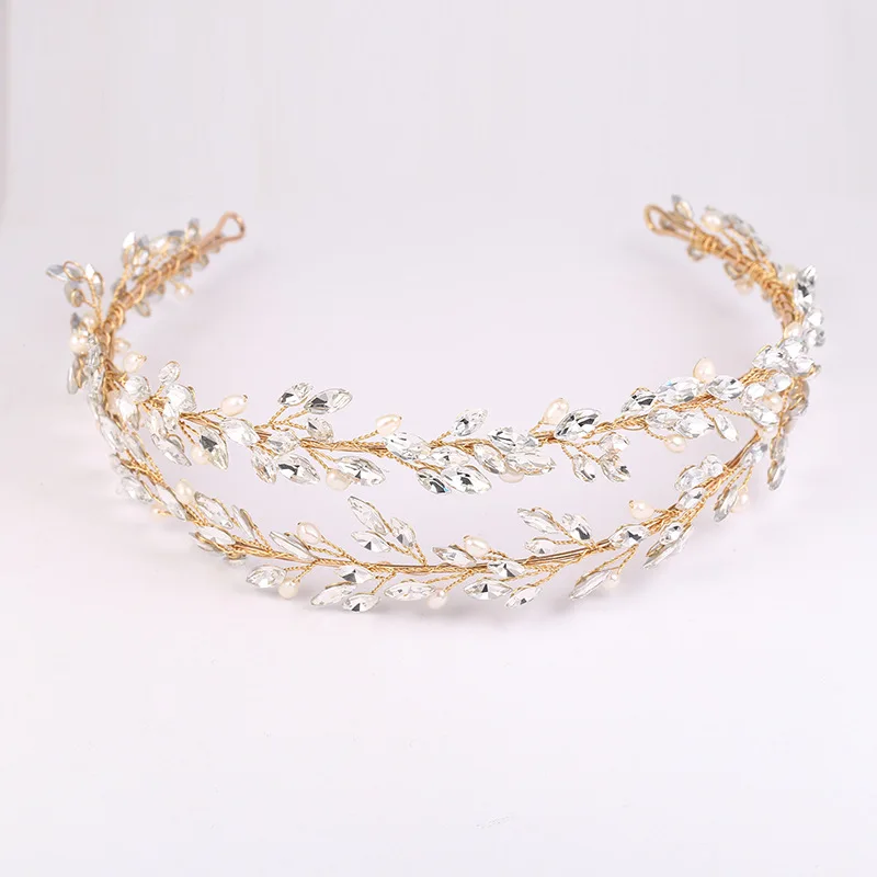 

Floralbride Handmade Luxury Rhinestones Crystal Freshwater Pearls Flower Bridal Tiara Wedding Crown Women Girl Prom Hair Jewelry