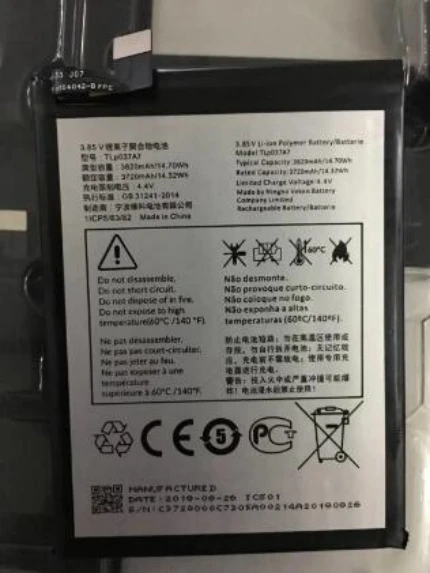 

3,85 V 3820mAh TLp037A7 для батареи TCL PLEX T780H