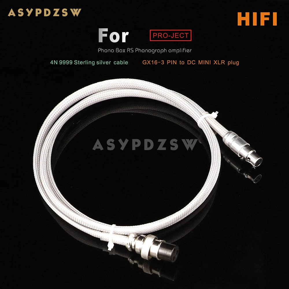 

1,2 м HIFI 4N 9999 Стерлинговое Серебро MINI XLR DC Линейный кабель питания GX16-3 to XLR для Pro-Ject Phono Box RS