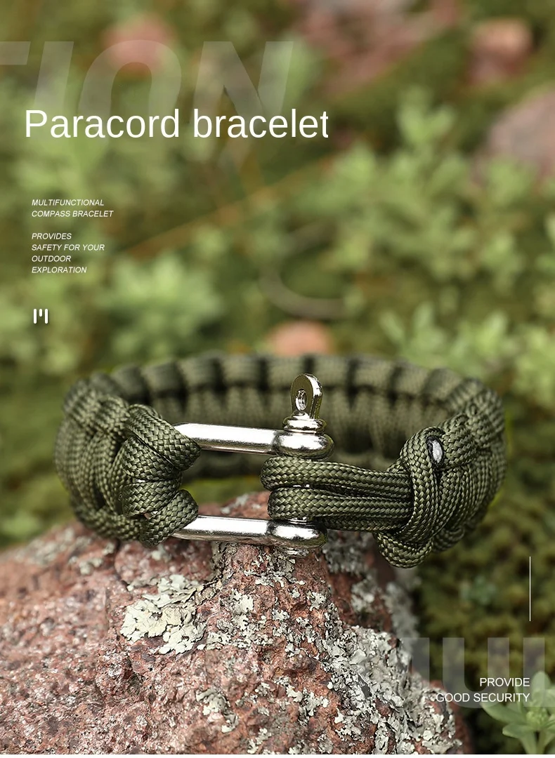 PARACORD BRACELET WITH COMPASS CUTTER WHISTLE TACTICAL SURVIVAL | eBay