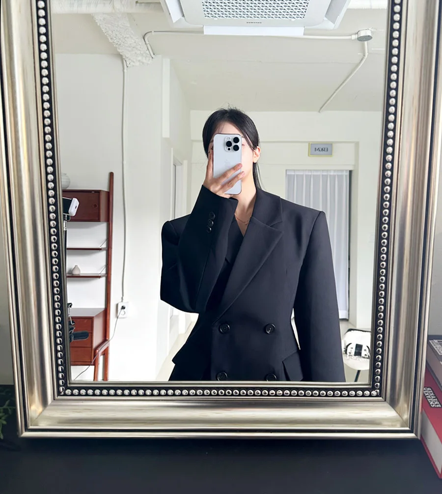 Autumn New Elegant Blazer Coats for Women Long Sleeve Office Lady Korean Fashion Casual Loose Street Trends Solid Blazers Jacket
