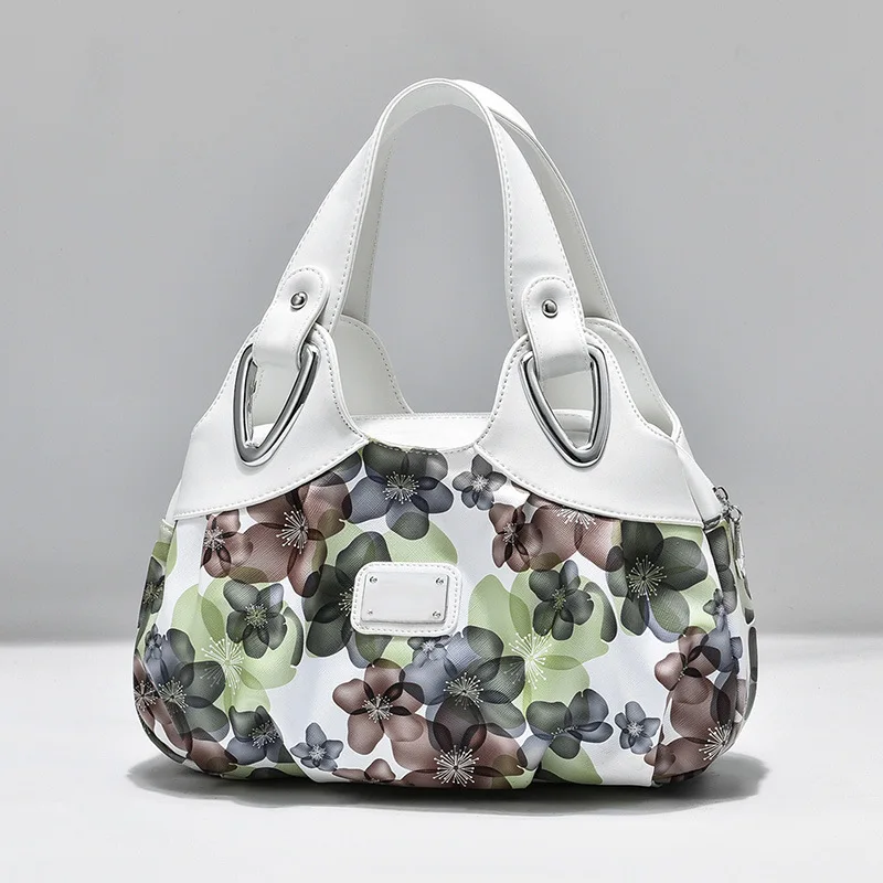 2022 Fashion Women Shoulder Bags Printed Flowers Ladies Messenger Bag Designer Luxury Brand High Quality Leather Ladies Handbag 