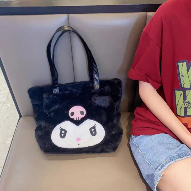 

Cute Sanrio Shoulder Bag Cinnamoroll Accessories Kawaii Anime Plush Tote Bag Handbag School Bag Computer Bag Toys for Girls Gift