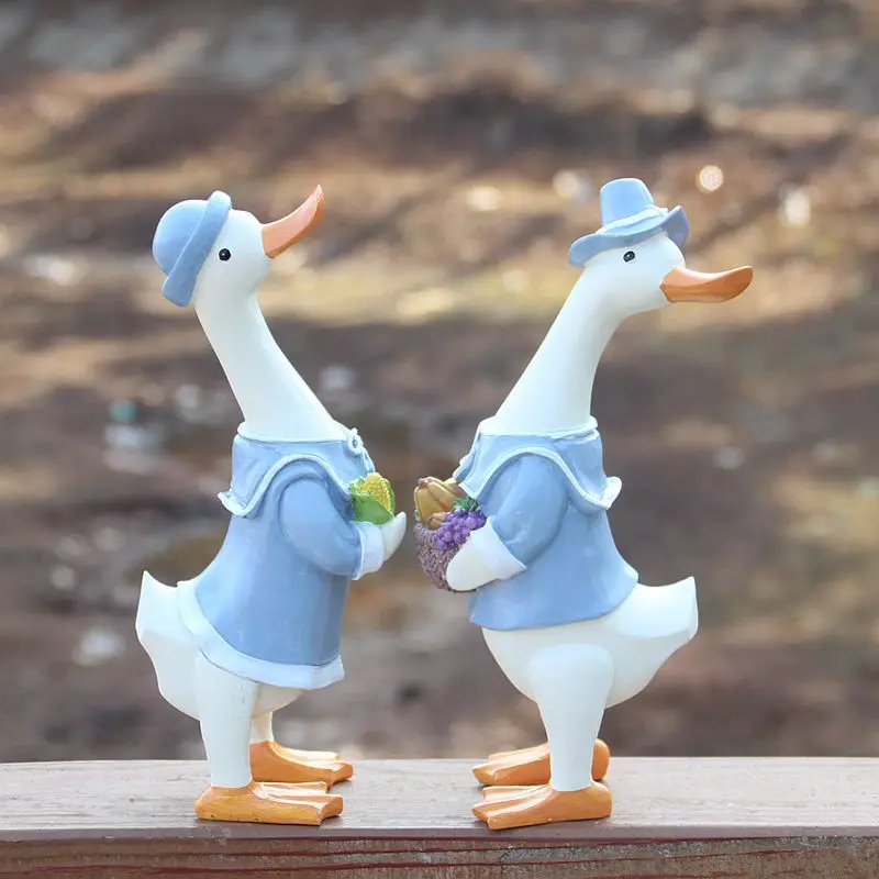 

Duck Ornaments Resin Artificial Duck Garden Sculpture Animal Statue Decoration Simulation Pond Decor Landscape Miniature Crafts