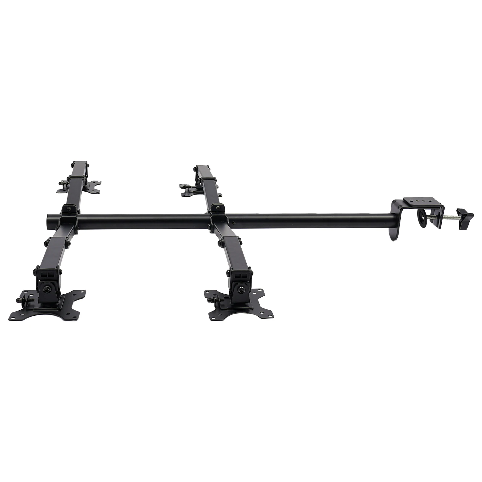 4 Quad Monitor Arm Stand Display Bracket with 10-27" LCD/LED Screens Full Motion Adjustable for Office Home Steel Construction